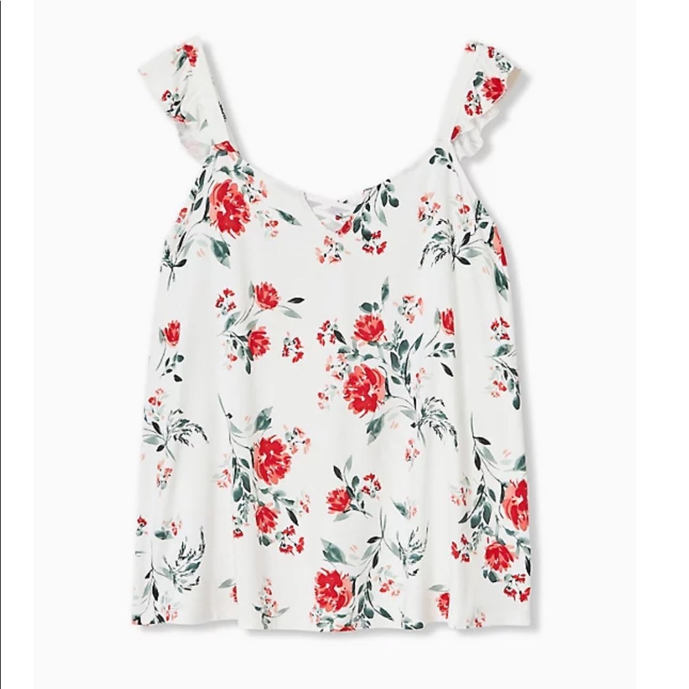Torrid 2 lace up‎ ruffle tank